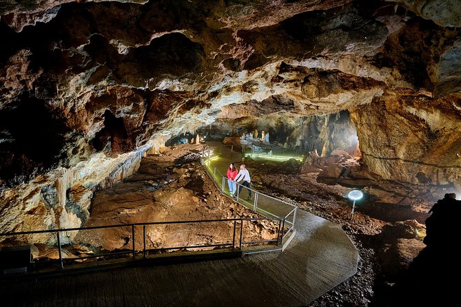 1-Hour Guided Lipa Cave Adventure in Montenegro - The parking area and the little train to the entrance