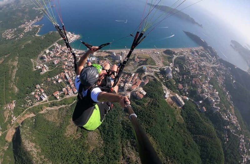 Becici Beach: Tandem Paragliding Flight in Budva Riviera - Fifteen minutes above the Budva Riviera