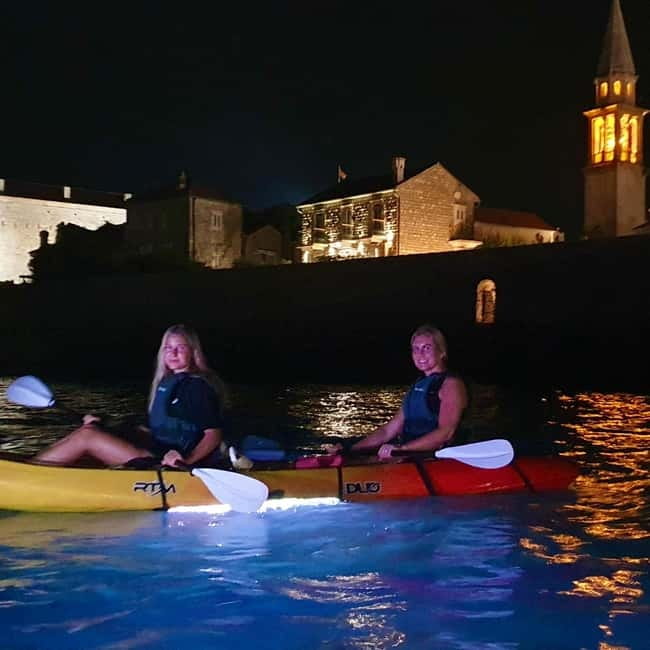 Budva: Night Lights Kayaking Tour - Families, couples, and solo paddlers