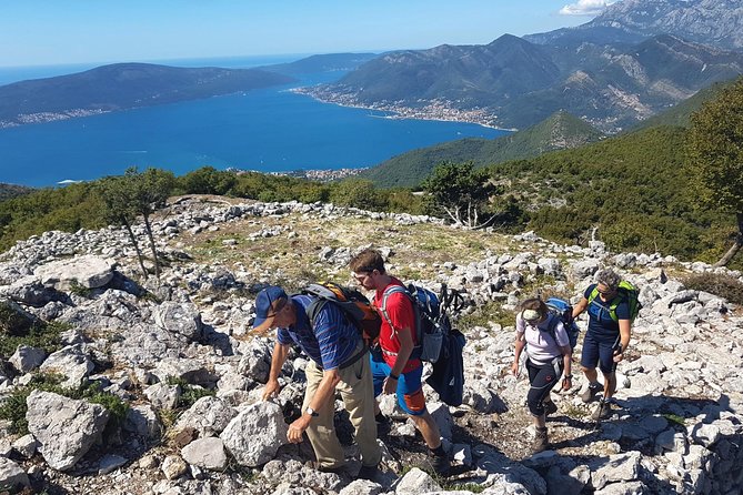 Hiking Vrmac peninsula with panoramic view on Kotor bay - The view from above Kotor and toward Tivat