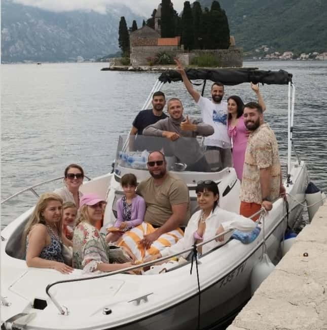 Kotor: 3 Hours Speedboat to Perast and Our Lady of the Rocks - A passing view of Saint George Island