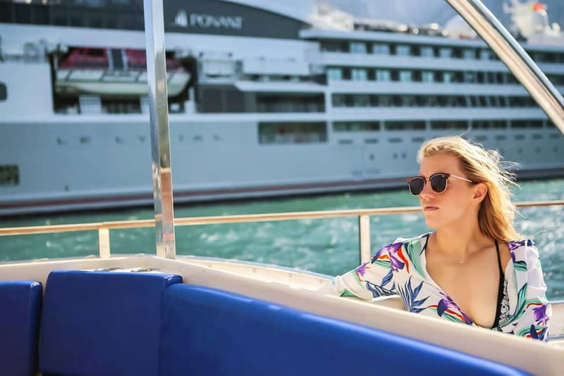 Kotor Bay: Full-Day Catamaran Cruise with Blue Cave Visit - First swim near Bijela