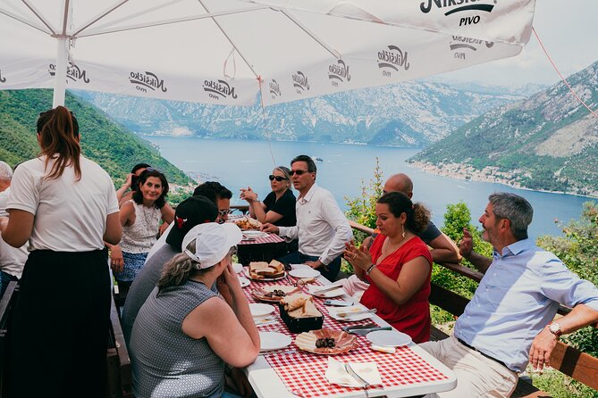 Kotor Jeep Tour: Hidden Stone Village & Food Tasting - Montenegrin food beneath the chestnut trees