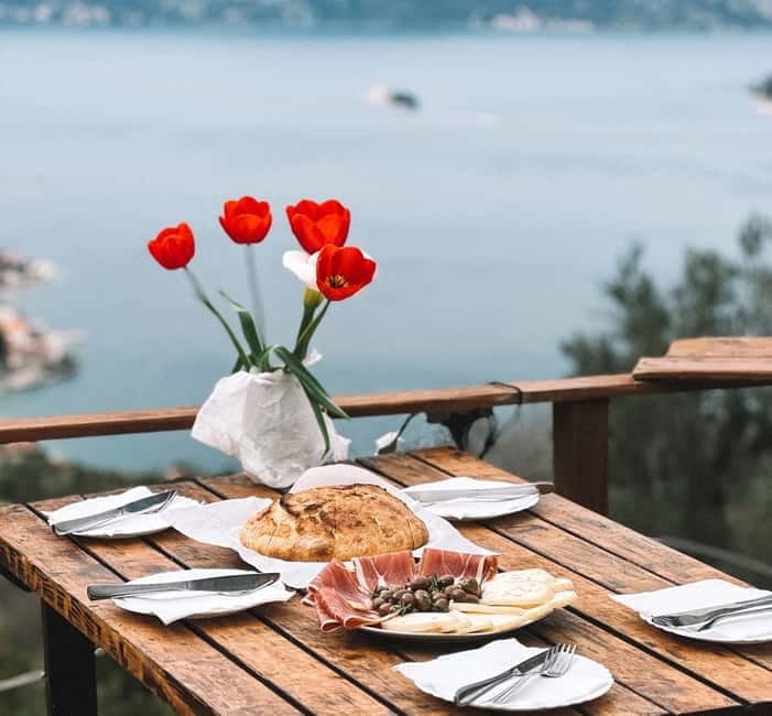 Kotor: Jeep Tour to Hidden Stone Village & Food Tasting - Local food on a chestnut forest terrace