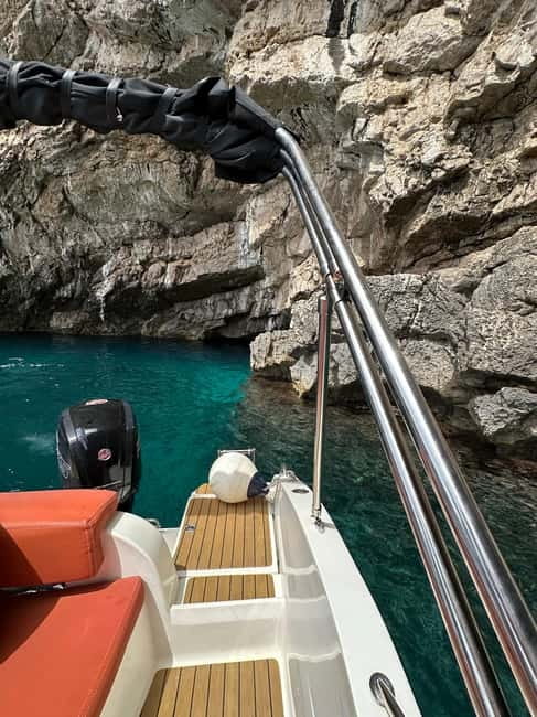 Kotor: Private Blue Cave & Bay of Kotor Boat Tour w/ Drink - Passing the fortress on Mamula Island