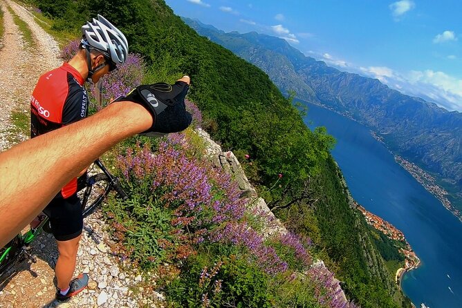 Mountain Biking on Vrmac peninsula - Panoramic view on Kotor bay - St Ilija peak and the Kotor Bay view