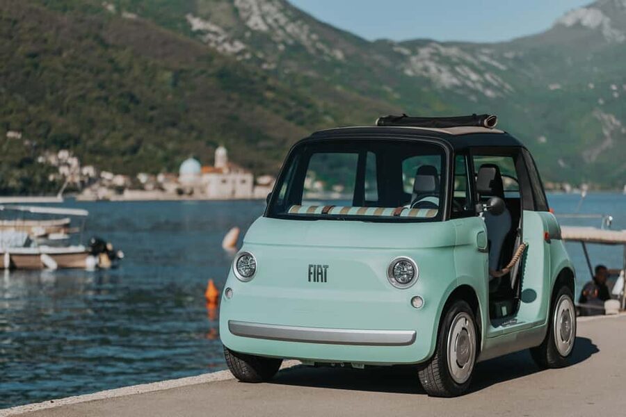 Perast: Guided Tour in a Fiat Topolino E-Car - Leaving Kotor for Perast along the bay